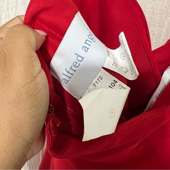 Alfred Angelo Cherry Red Halter Bridesmaids Dress size 4 - Picture 6 of 8